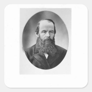 Portret van Fyodor Mikhailovich Dostoyevsky Vierkante Sticker