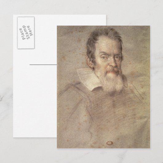 Portret van Galileo Galilei Astronomer Briefkaart (Voorkant / Achterkant)
