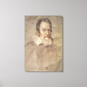 Portret van Galileo Galilei Astronomer Canvas Afdruk