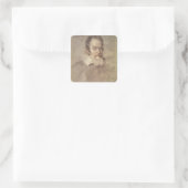 Portret van Galileo Galilei Astronomer Vierkante Sticker (Tas)
