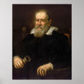 Portret van Galileo Galilei door Justus Sustermans Poster (Voorkant)