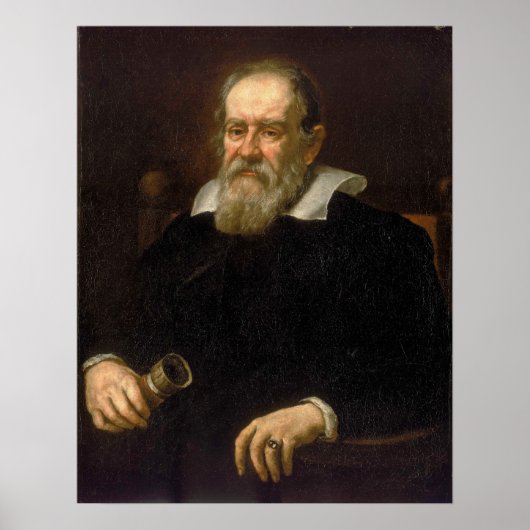 Portret van Galileo Galilei door Justus Sustermans Poster (Voorkant)