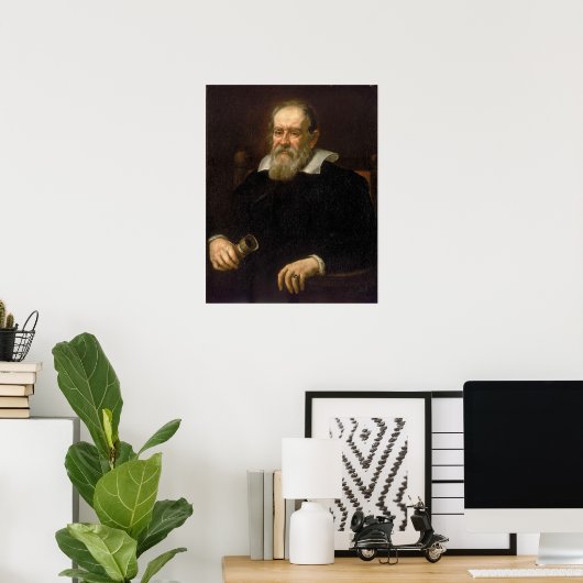 Portret van Galileo Galilei door Justus Sustermans Poster (Thuiskantoor)
