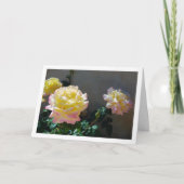 Portret van gele en roze rozen kaart (Voorkant)