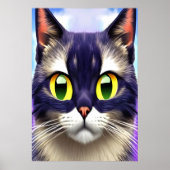 Portret van gele oogkat | AI Art Poster (Voorkant)