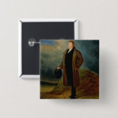 Portret van generaal La Fayette in burgerkleding, Vierkante Button 5,1 Cm (Voorkant /achterkant)