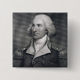 Portret van generaal-majoor Philip Schuyler, graf Vierkante Button 5,1 Cm