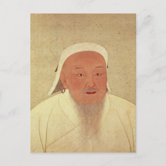 Portret van Genghis Khan, Mongol Khan Briefkaart (Voorkant)