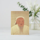 Portret van Genghis Khan, Mongol Khan Briefkaart (Staand voorkant)