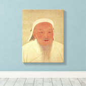 Portret van Genghis Khan, Mongol Khan Canvas Afdruk (Insitu (Houten vloer))