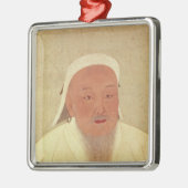 Portret van Genghis Khan, Mongol Khan Metalen Ornament (Links)