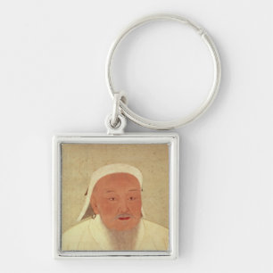 Portret van Genghis Khan, Mongol Khan Sleutelhanger