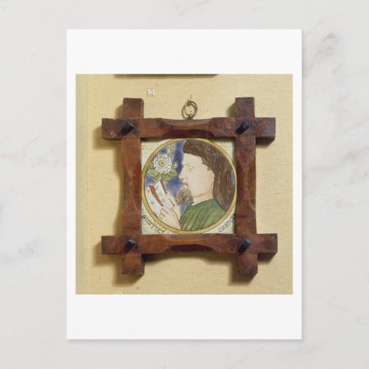 Portret van Geoffrey Chaucer (c.1340-1400) (cerami Briefkaart (Voorkant)