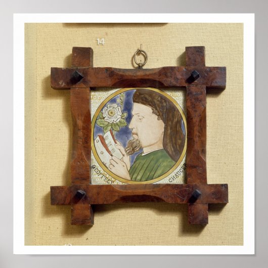 Portret van Geoffrey Chaucer (c.1340-1400) (cerami Poster (Voorkant)