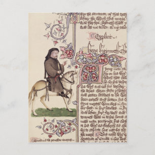 Portret van Geoffrey Chaucer-facsimile van Briefkaart