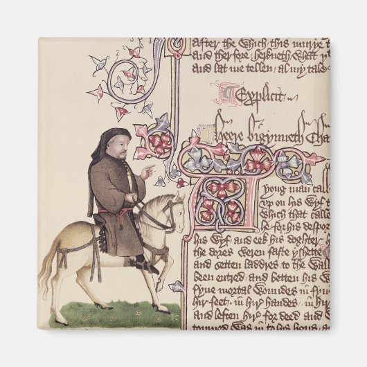 Portret van Geoffrey Chaucer-facsimile van Magneet (Voorkant)