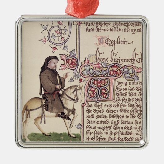 Portret van Geoffrey Chaucer-facsimile van Metalen Ornament (Voorkant)