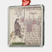 Portret van Geoffrey Chaucer-facsimile van Metalen Ornament (Links)