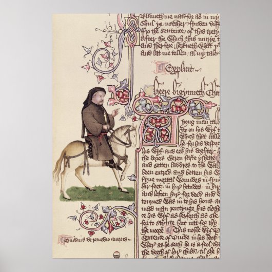 Portret van Geoffrey Chaucer-facsimile van Poster (Voorkant)