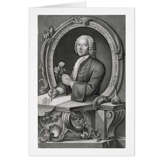 Portret van Georg Dionysius Ehret (1710-70) engrav (Voorkant)