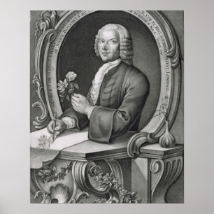 Portret van Georg Dionysius Ehret (1710-70) engrav Poster