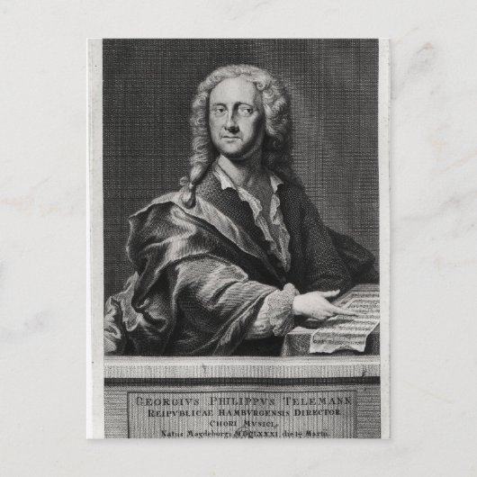 Portret van Georg Philipp Telemann Briefkaart (Voorkant)