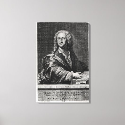 Portret van Georg Philipp Telemann Canvas Afdruk (Voorkant)