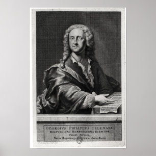 Portret van Georg Philipp Telemann Poster