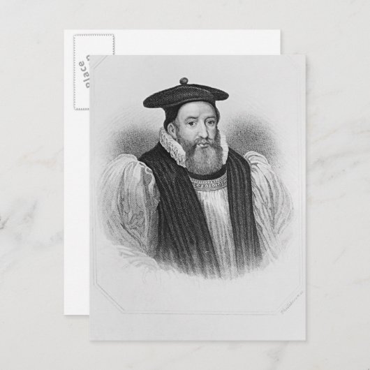Portret van George Abbot aartsbisschop van Briefkaart (Voorkant / Achterkant)