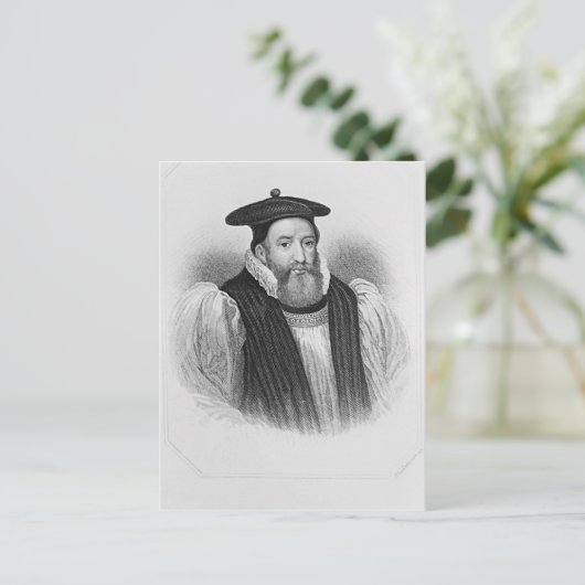 Portret van George Abbot aartsbisschop van Briefkaart (Staand voorkant)