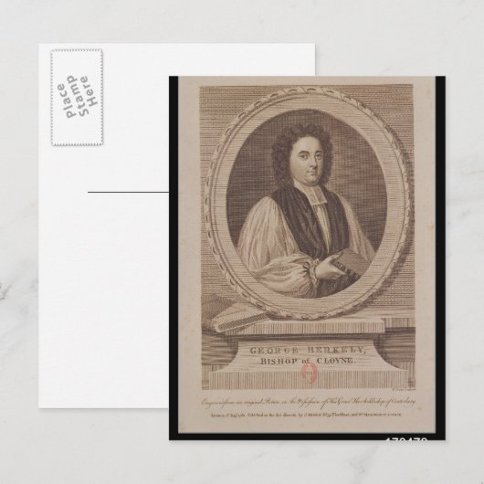 Portret van George Berkeley Bishop Briefkaart (Voorkant / Achterkant)