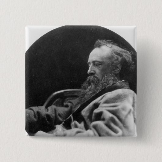 Portret van George Frederick Watts Vierkante Button 5,1 Cm (Voorkant)