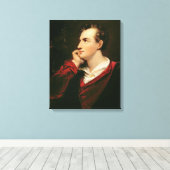 Portret van George Gordon Byron 6th Baron Canvas Afdruk (Insitu (Houten vloer))