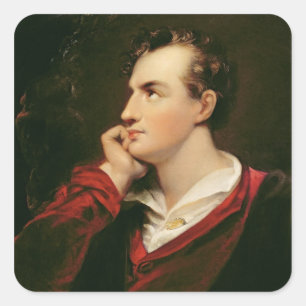 Portret van George Gordon Byron 6th Baron Vierkante Sticker