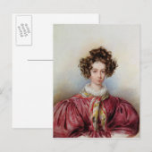 Portret van George Sand 1830 Briefkaart (Voorkant / Achterkant)