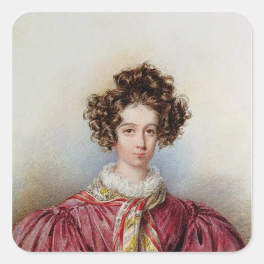 Portret van George Sand 1830 Vierkante Sticker (Voorkant)