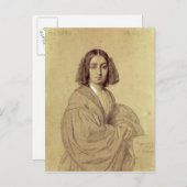 Portret van George Sand 1837 Briefkaart (Voorkant / Achterkant)