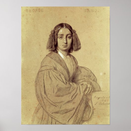 Portret van George Sand 1837 Poster (Voorkant)