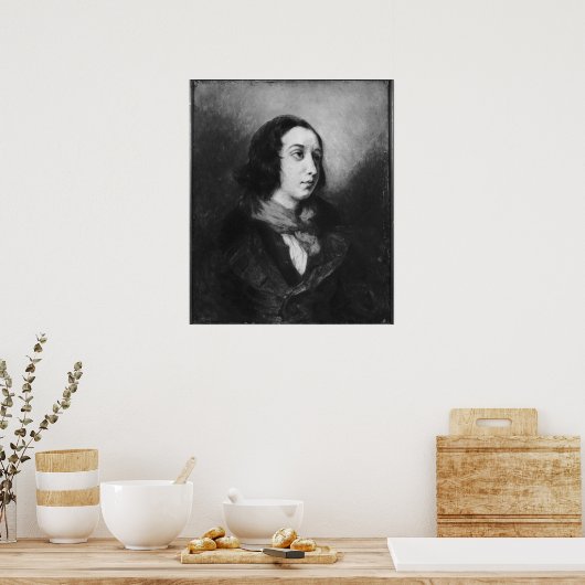 Portret van George Sand, 1838 Poster (Keuken)