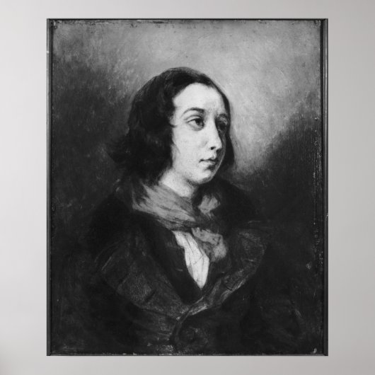 Portret van George Sand, 1838 Poster (Voorkant)