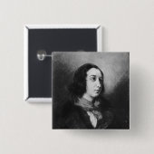 Portret van George Sand, 1838 Vierkante Button 5,1 Cm (Voorkant /achterkant)