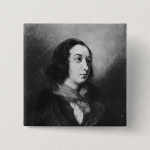 Portret van George Sand, 1838 Vierkante Button 5,1 Cm