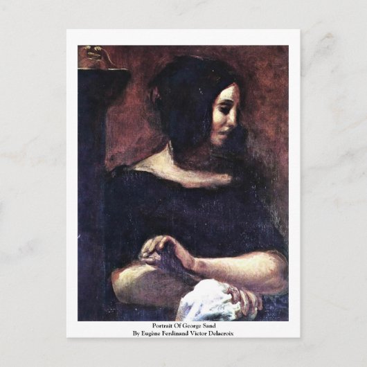 Portret van George Sand Briefkaart (Voorkant)