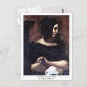Portret van George Sand door Eugene Delacroix Briefkaart (Voorkant / Achterkant)