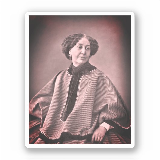 Portret van George Sand door Nadar Sticker (Voorkant)