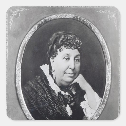 Portret van George Sand Vierkante Sticker (Voorkant)