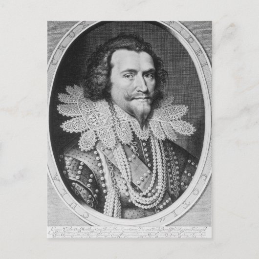 Portret van George Villiers Briefkaart (Voorkant)