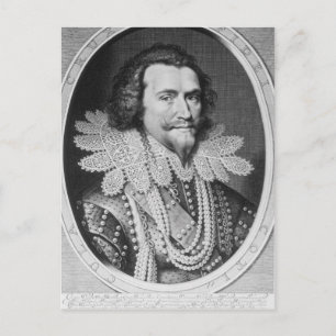 Portret van George Villiers Briefkaart