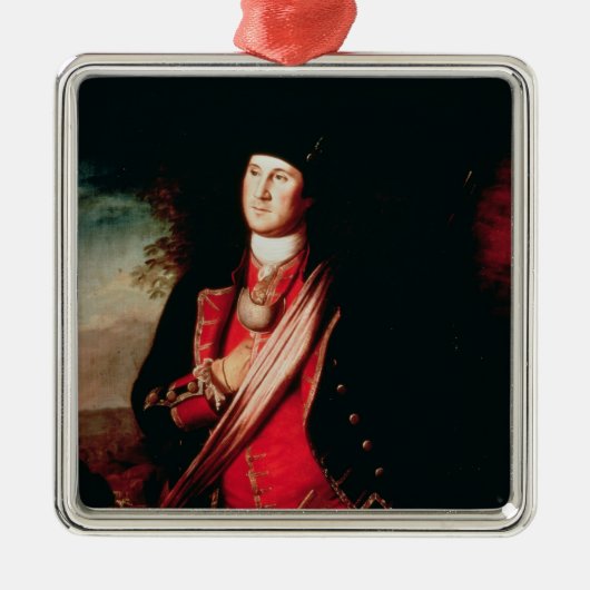 Portret van George Washington 1772 Metalen Ornament (Voorkant)