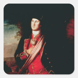 Portret van George Washington 1772 Vierkante Sticker